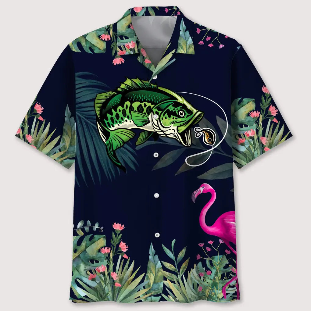 Hawaiian Shirt / Adults / S Fishing Tropical Leaf Hawaiian Shirt