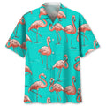 Hawaiian Shirt / Adults / S Flamingo Blue Hawaiian Shirt