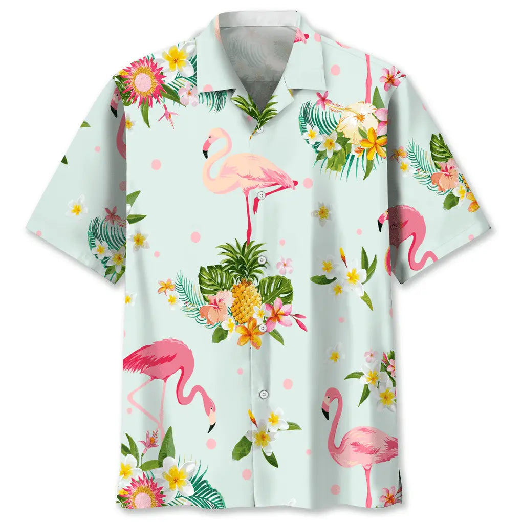 Hawaiian Shirt / Adults / S Flamingo Flowers Hawaiian Shirt