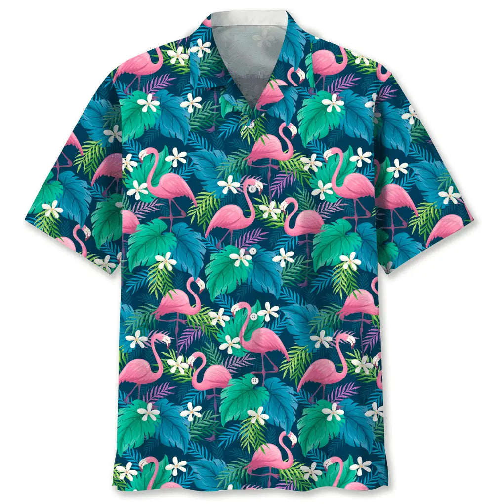 Hawaiian Shirt / Adults / S Flamingo Green Hawaiian Shirt