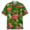 Hawaiian Shirt / Adults / S Flamingo Green Tropical Hawaiian Shirt