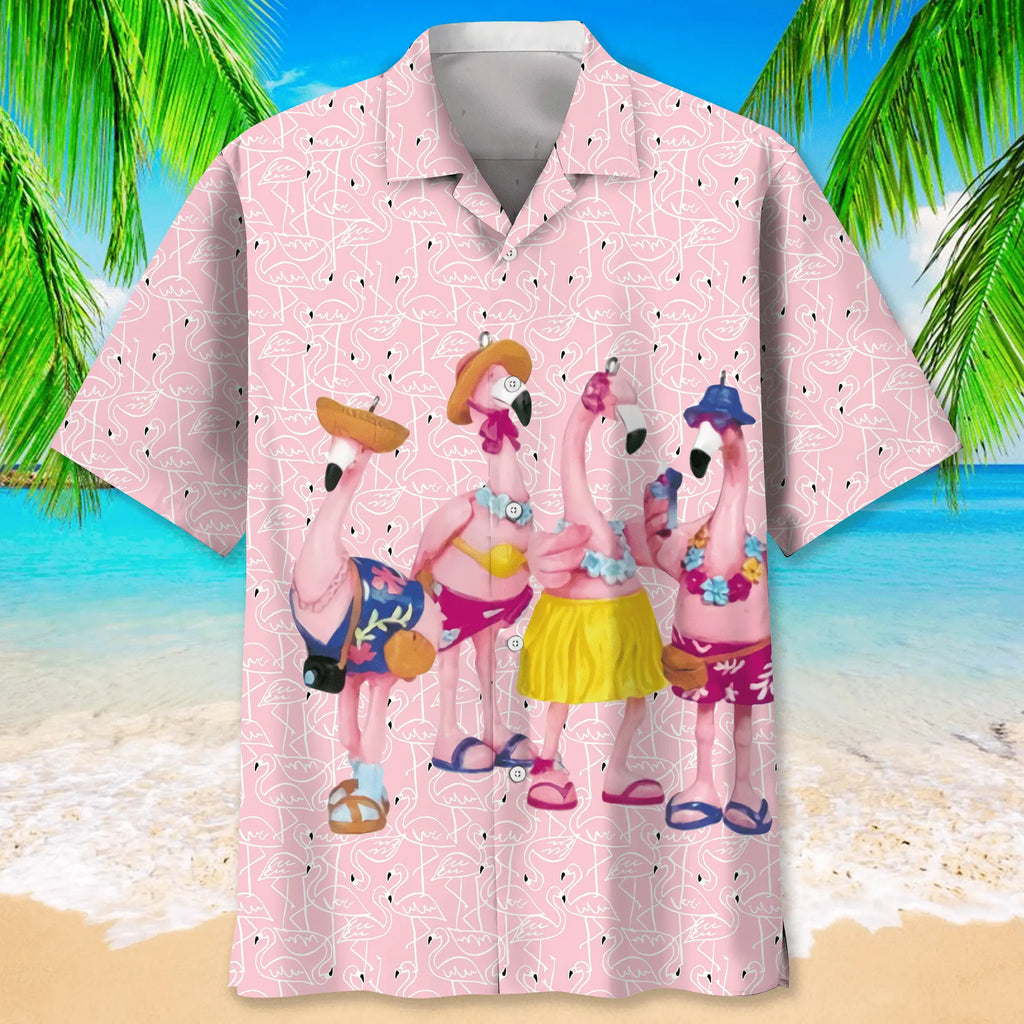 Flamingo Pink Funny Hawaiian Shirt