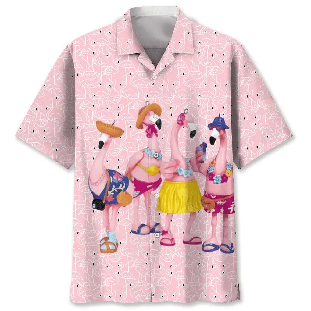 Hawaiian Shirt / Adults / S Flamingo Pink Funny Hawaiian Shirt