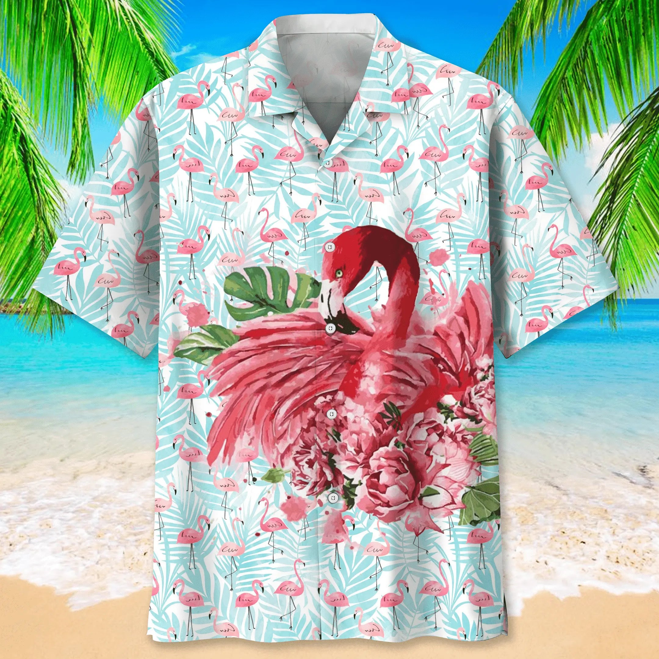 Flamingo Pink Hawaiian Shirt