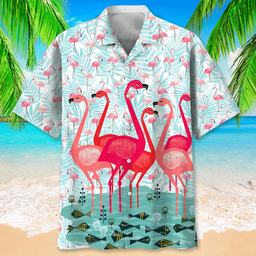 Flamingo Pink Hawaiian Shirt