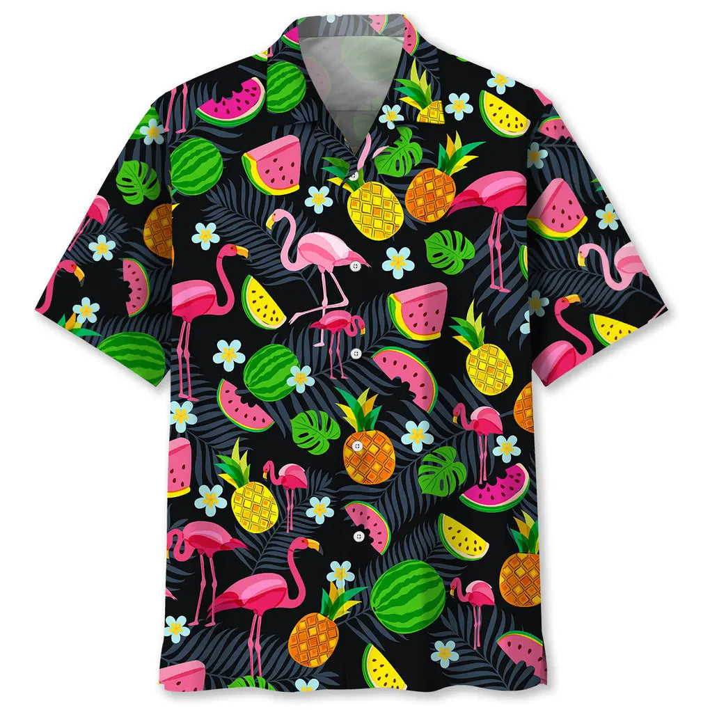 Hawaiian Shirt / Adults / S flamingo tropical hawaiian shirt