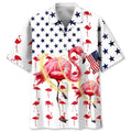 Hawaiian Shirt / Adults / S Flamingo Usa Hawaiian Shirt