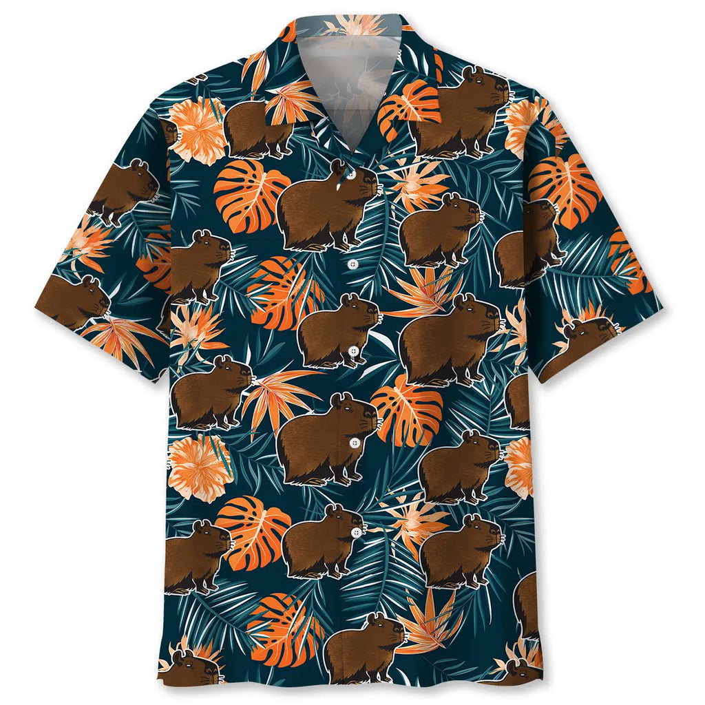 Hawaiian Shirt / Adults / S Funny Capybara Tropical Hawaiian Shirt