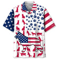 Hawaiian Shirt / Adults / S German Shepherd Usa Flag Hawaiian Shirt