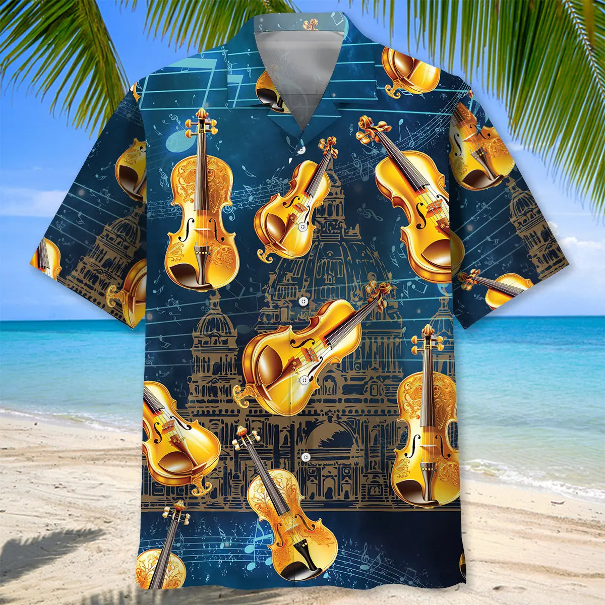 Golden Violin Hawaiian Shirt