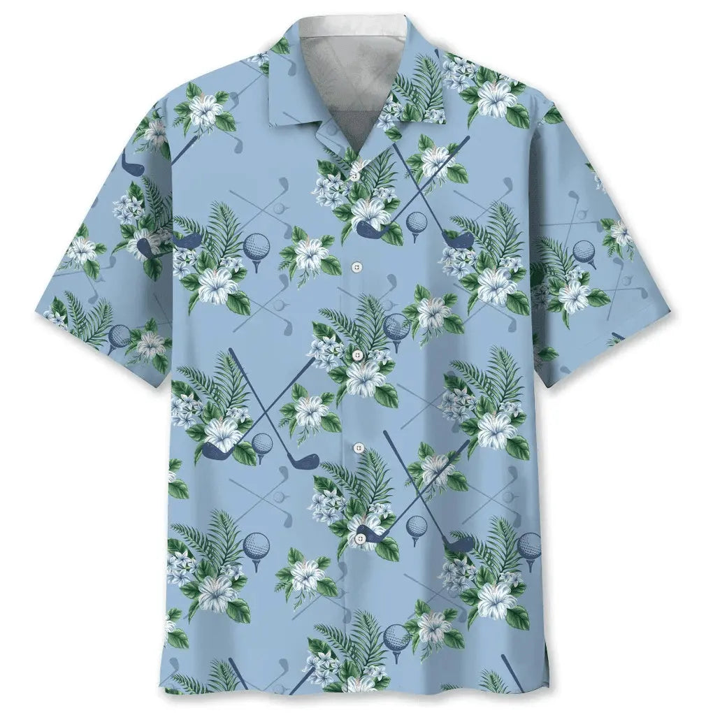 Hawaiian Shirt / Adults / S Golf Blue Tropical Hawaiian Shirt