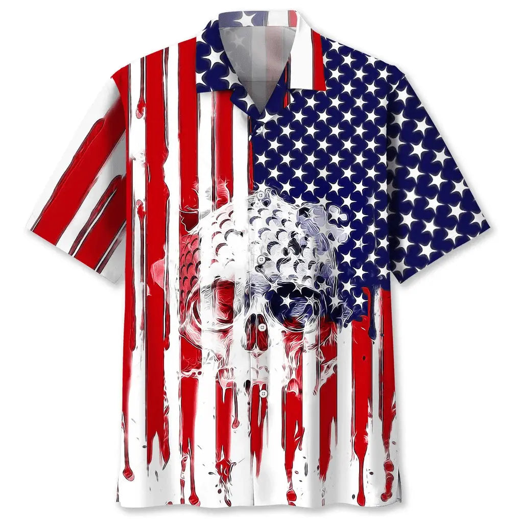 Hawaiian Shirt / Adults / S Golf Usa Flag Hawaiian Shirt