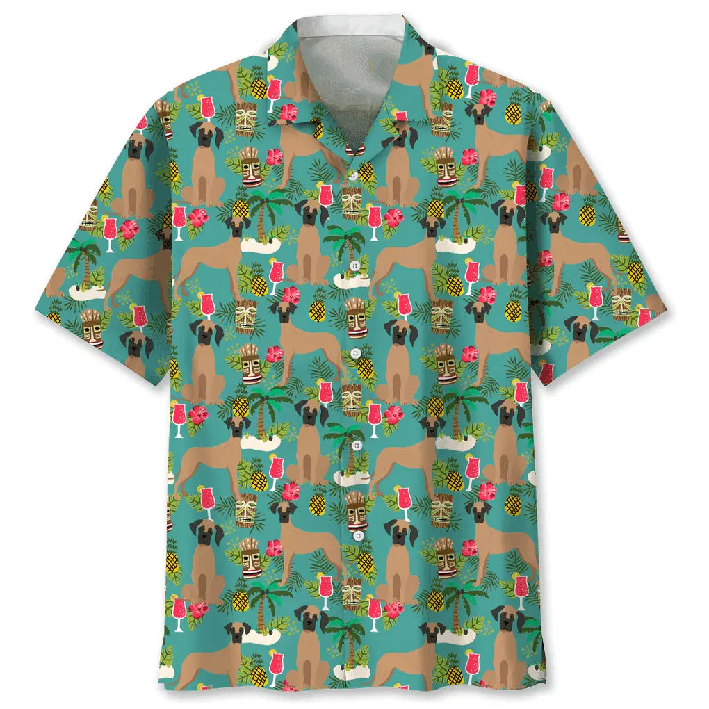Hawaiian Shirt / Adults / S Great Dane Hawaiian Beach Hawaiian Shirt