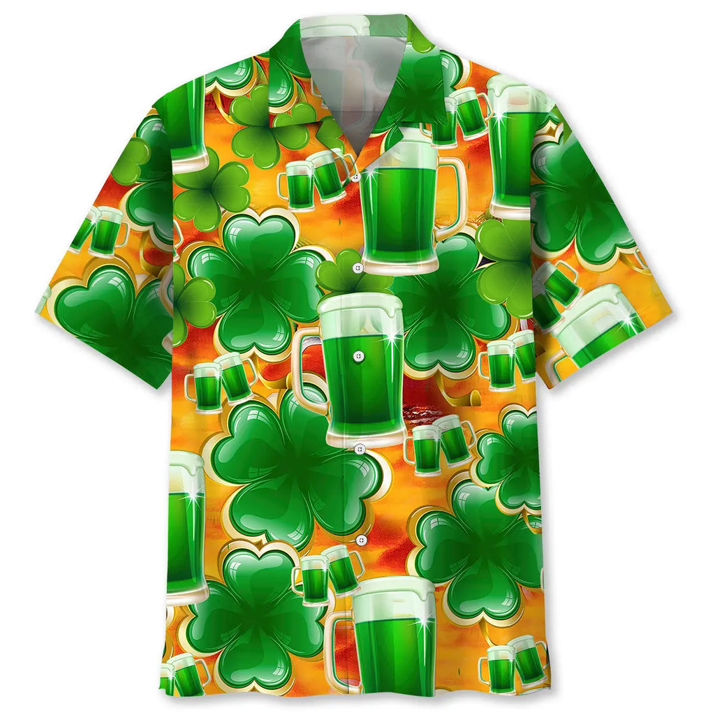 Hawaiian Shirt / Adults / S Green Beer Irish St.Patrick Day Hawaiian Shirt