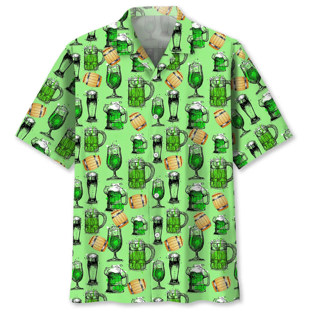 Hawaiian Shirt / Adults / S Green Beer St.Patrick Day Hawaiian Shirt