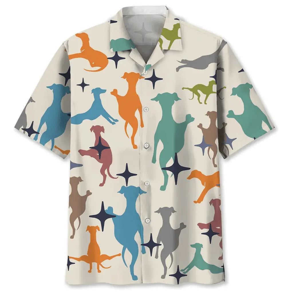Hawaiian Shirt / Adults / S Greyhound Colorful Hawaiian Shirt