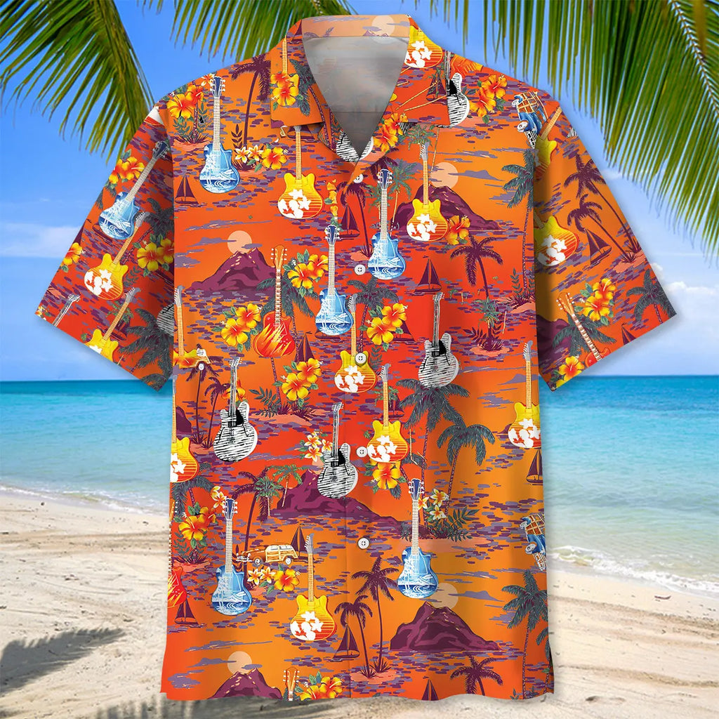 Guitar Beach Hawaiian Shirt
