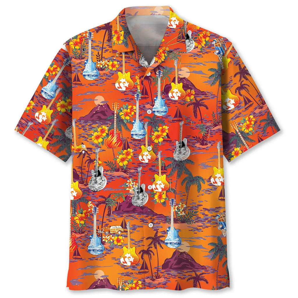 Hawaiian Shirt / Adults / S Guitar Beach Hawaiian Shirt