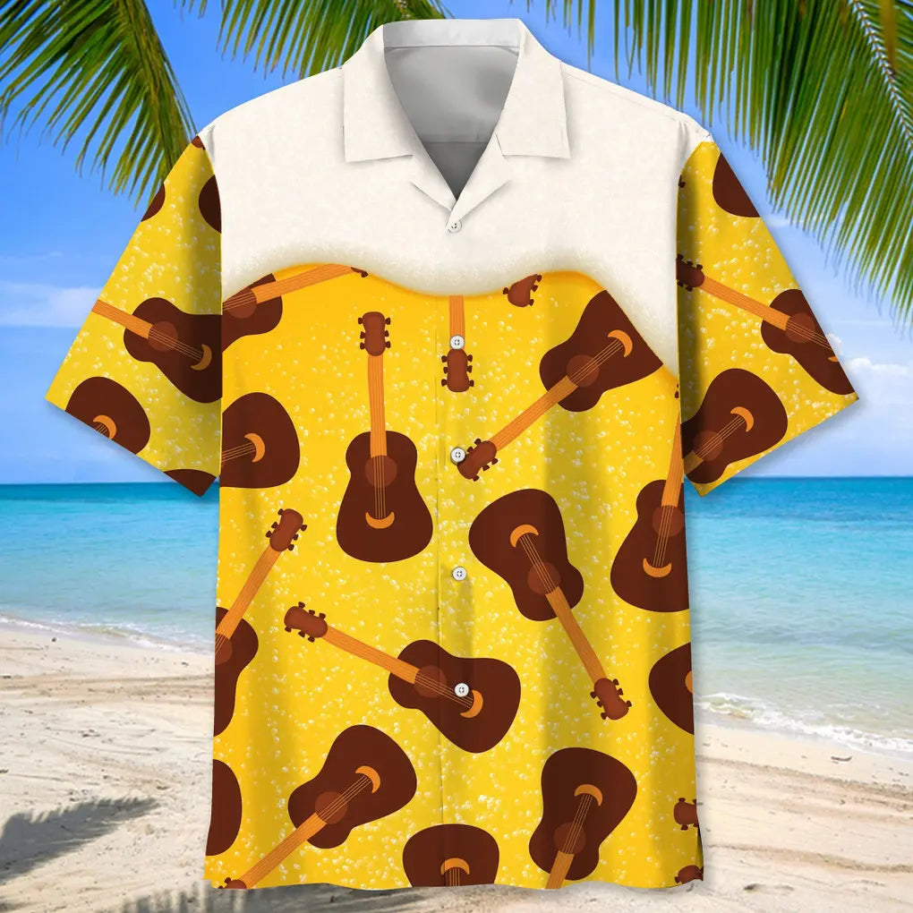Guitar Beer Hawaiian Shirt