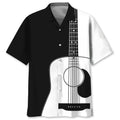 Hawaiian Shirt / Adults / S Guitar Black And White Pattern Hawaiian Shirt