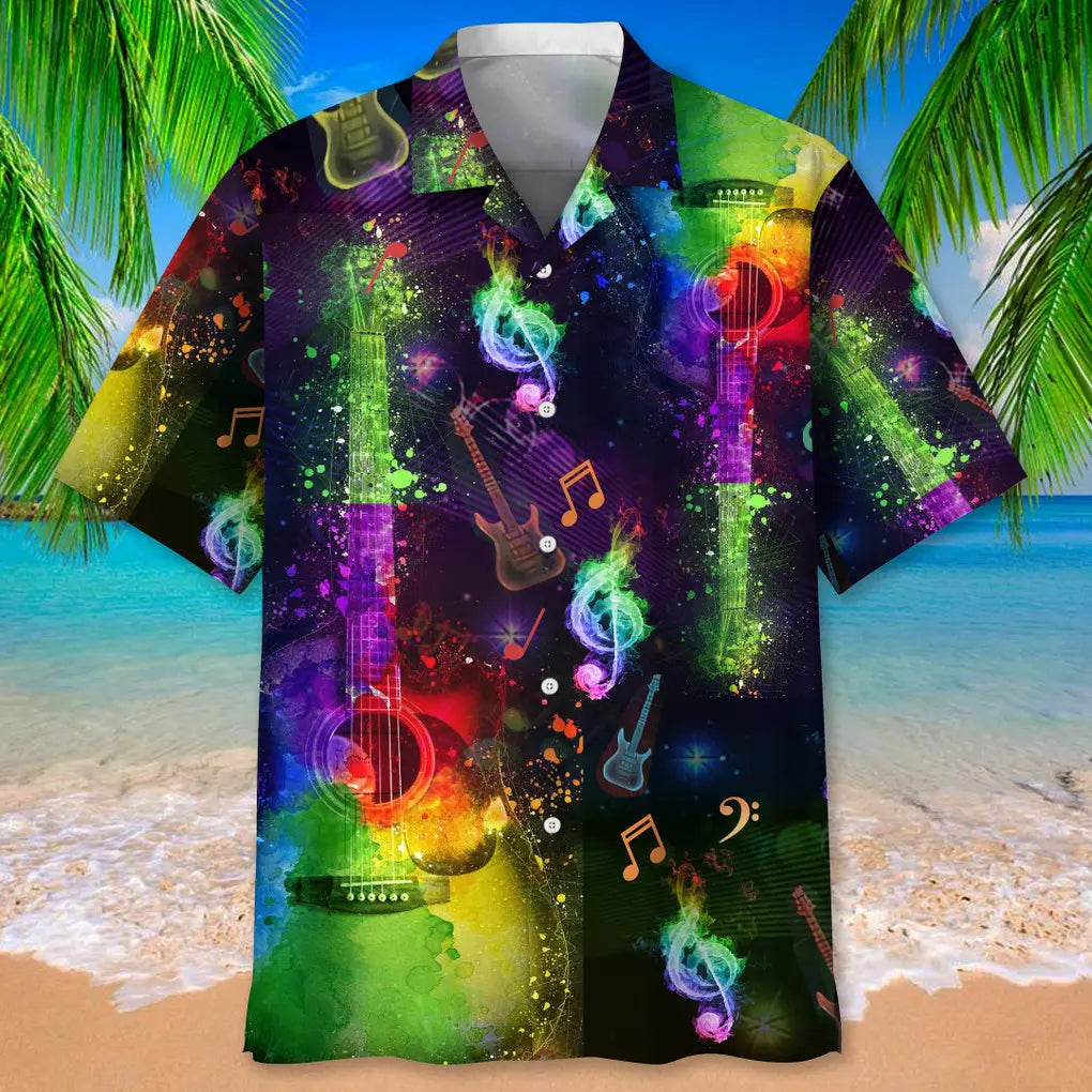 Guitar Color Hawaiian Shirt