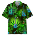Hawaiian Shirt / Adults / S Guitar Green Hawaiian Shirt