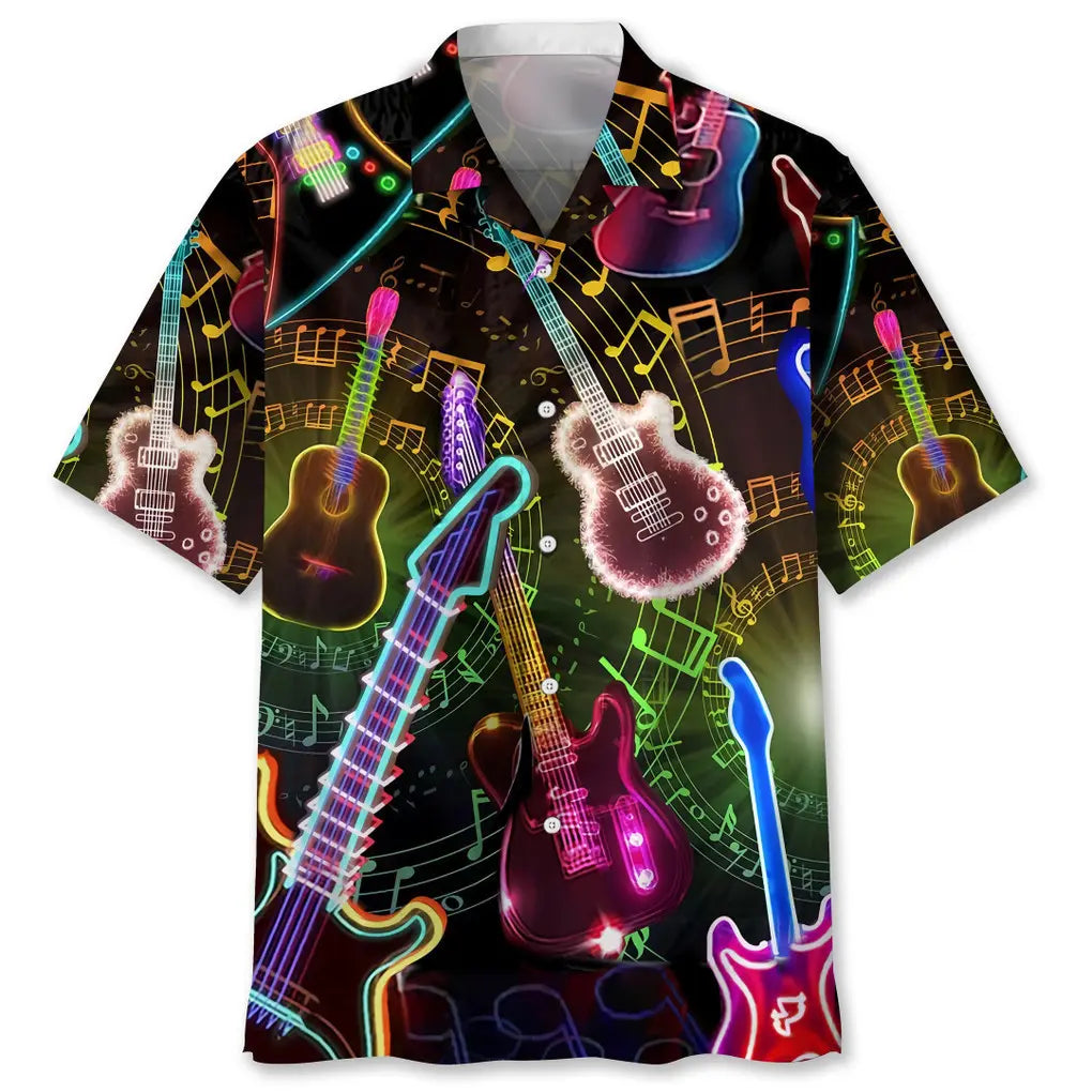 Hawaiian Shirt / Adults / S Guitar Light Hawaiian Shirt