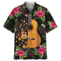 Hawaiian Shirt / Adults / S Guitar Nature Tropical Hawaiian Shirt