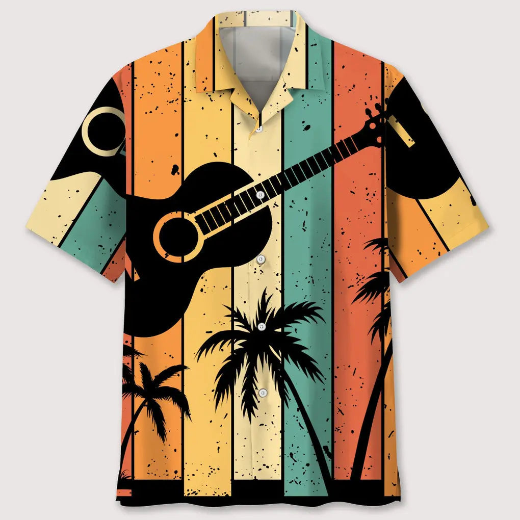 Hawaiian Shirt / Adults / S Guitar Retro Pattern Hawaiian Shirt