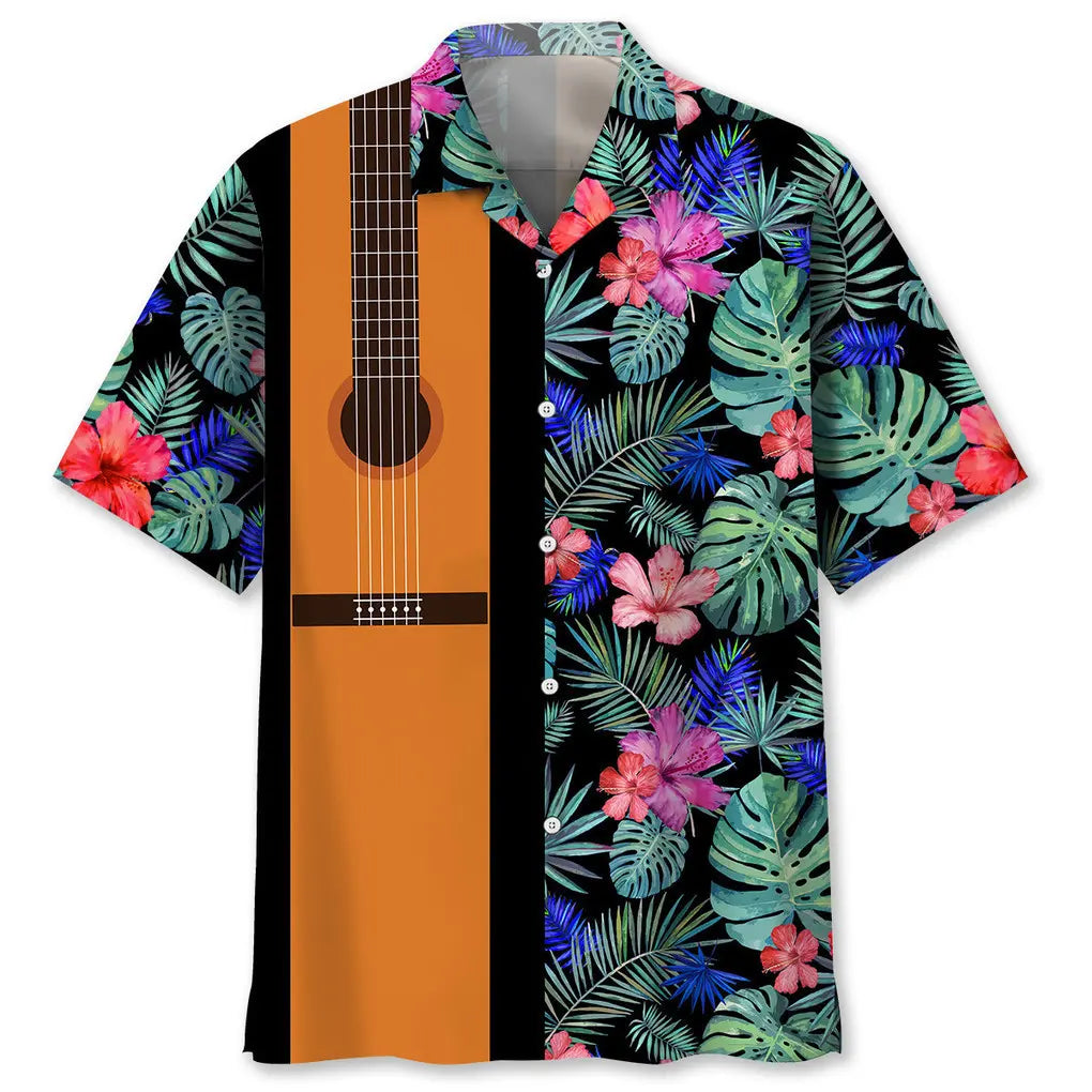 Hawaiian Shirt / Adults / S Guitar Tropical Hawaii Hawaiian Shirt