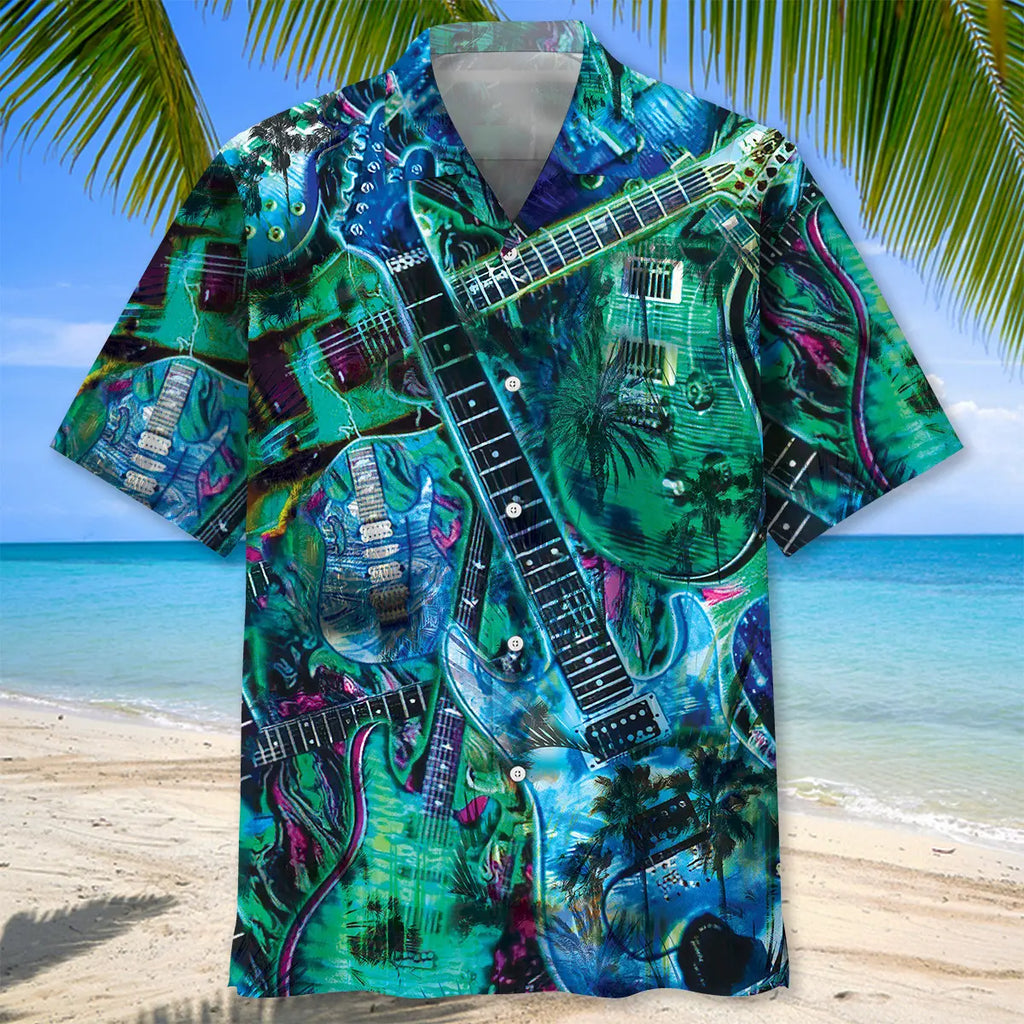 Guitar Tropical Hawaiian Shirt