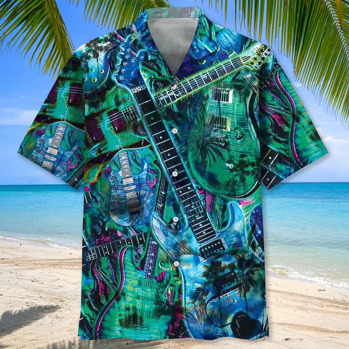 Guitar Tropical Hawaiian Shirt