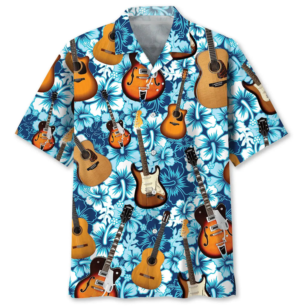 Hawaiian Shirt / Adults / S Guitar Tropical Hawaiian Shirt