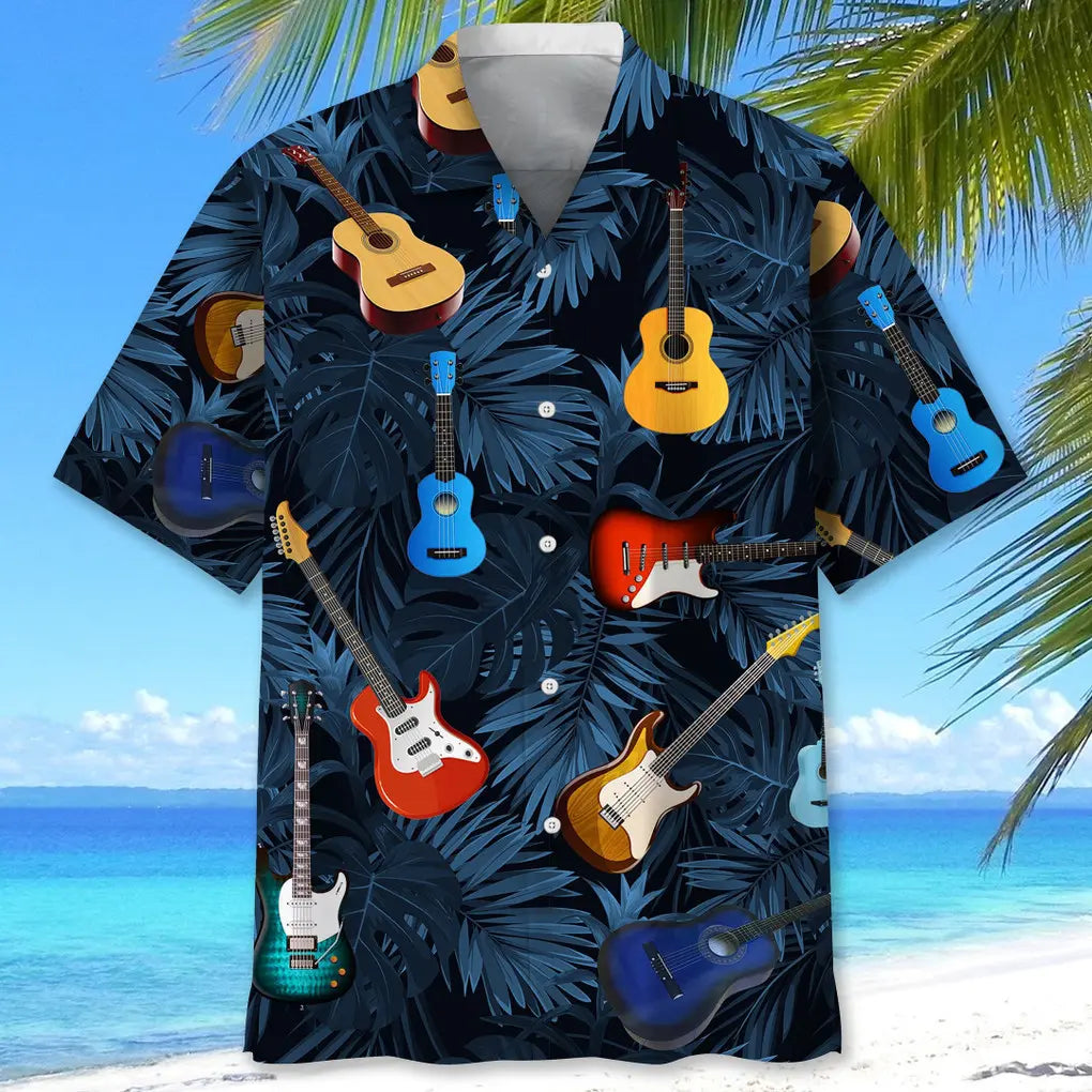 Guitar Tropical Hawaiian Shirt