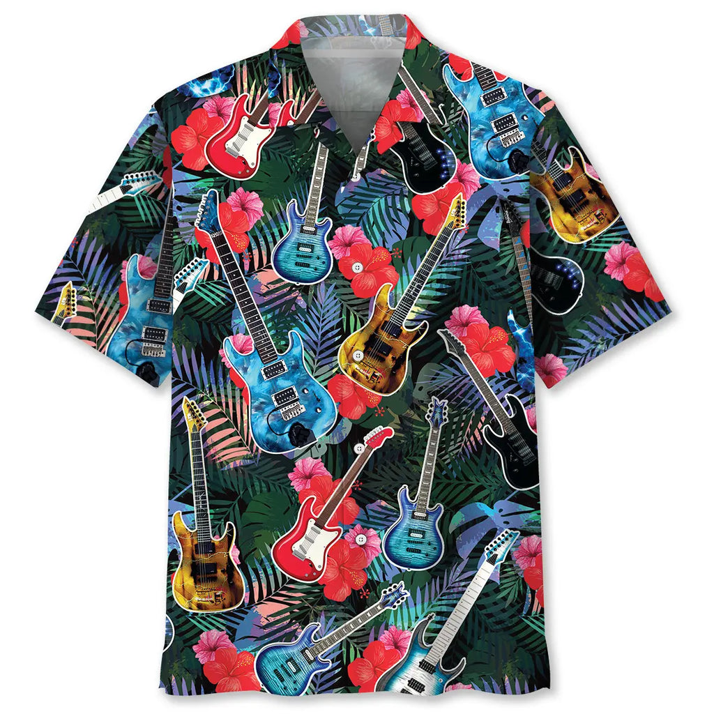 Hawaiian Shirt / Adults / S Guitar Tropical Hawaiian Shirt