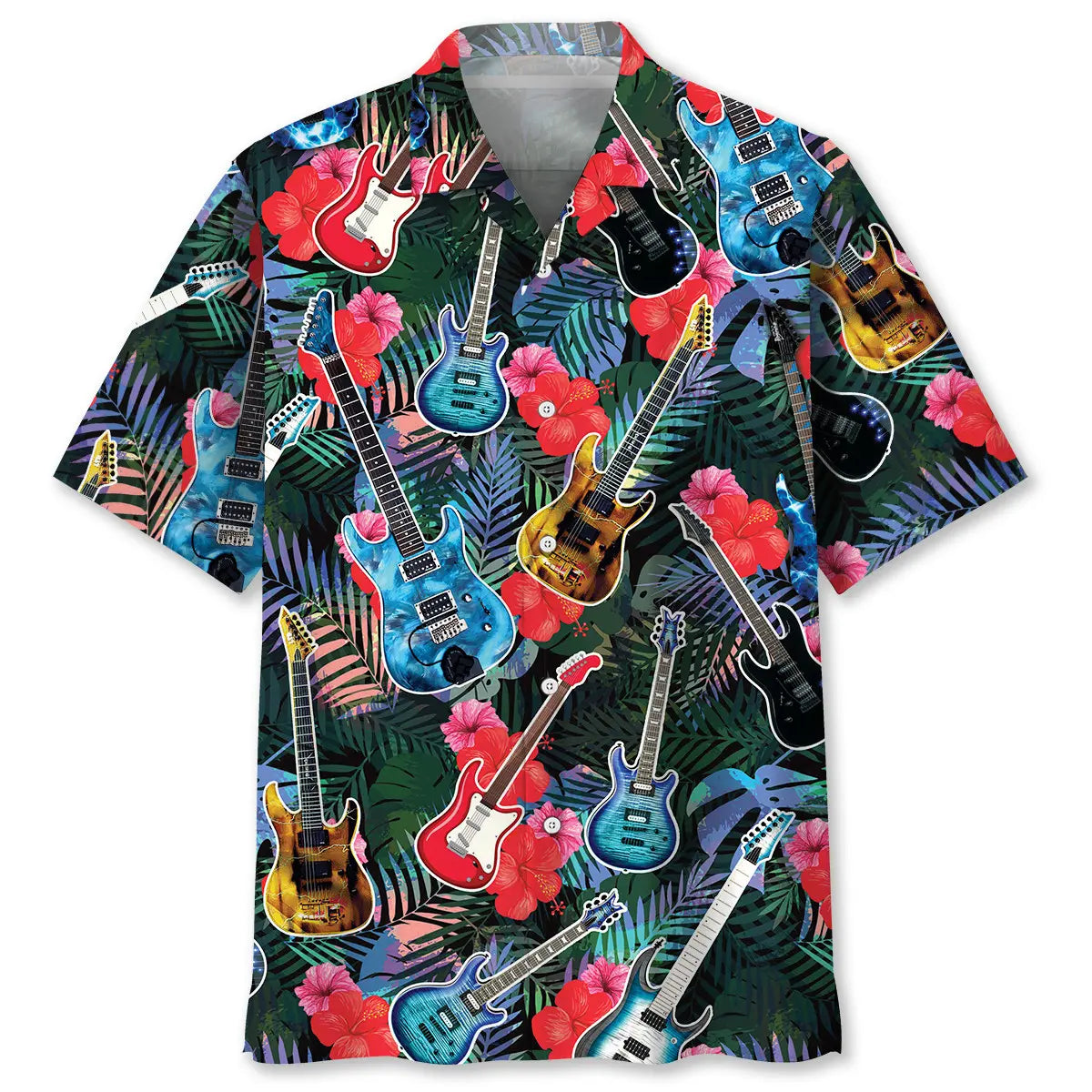 Hawaiian Shirt / Adults / S Guitar Tropical Hawaiian Shirt