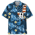 Hawaiian Shirt / Adults / S Guitar Usa Blue Tropical Hawaiian Shirt