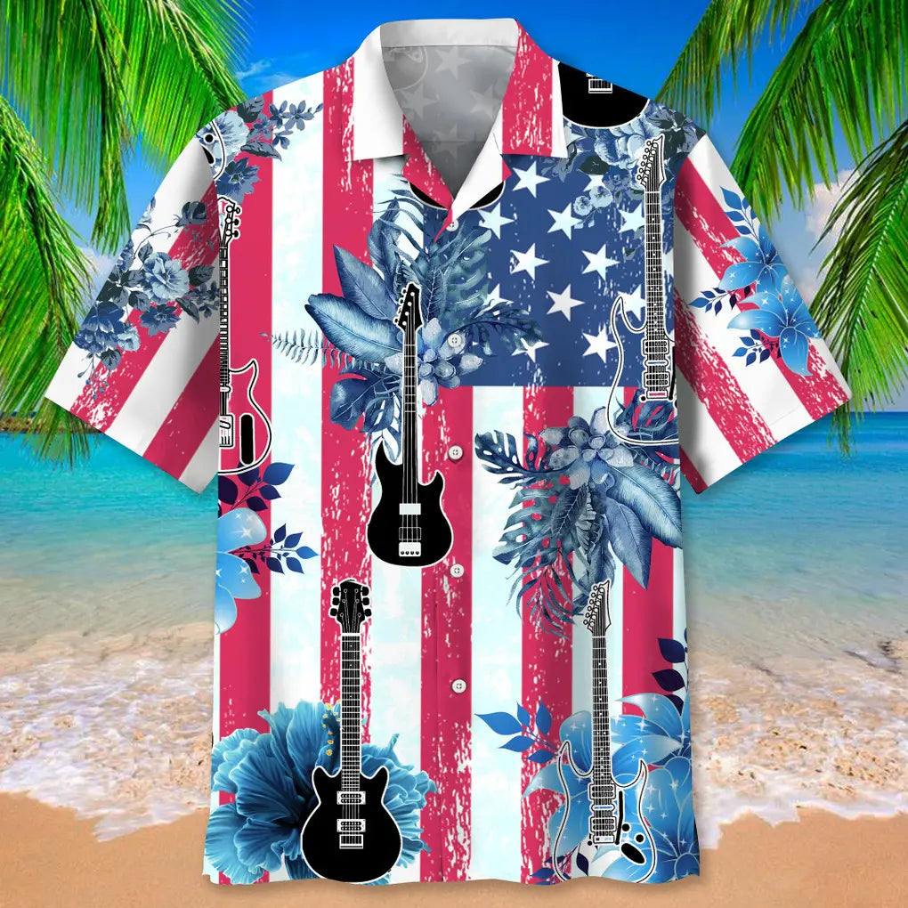 Guitar Usa Nature Hawaiian Shirt