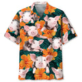Hawaiian Shirt / Adults / S Hibicus Floral Pig Hawaiian Shirt
