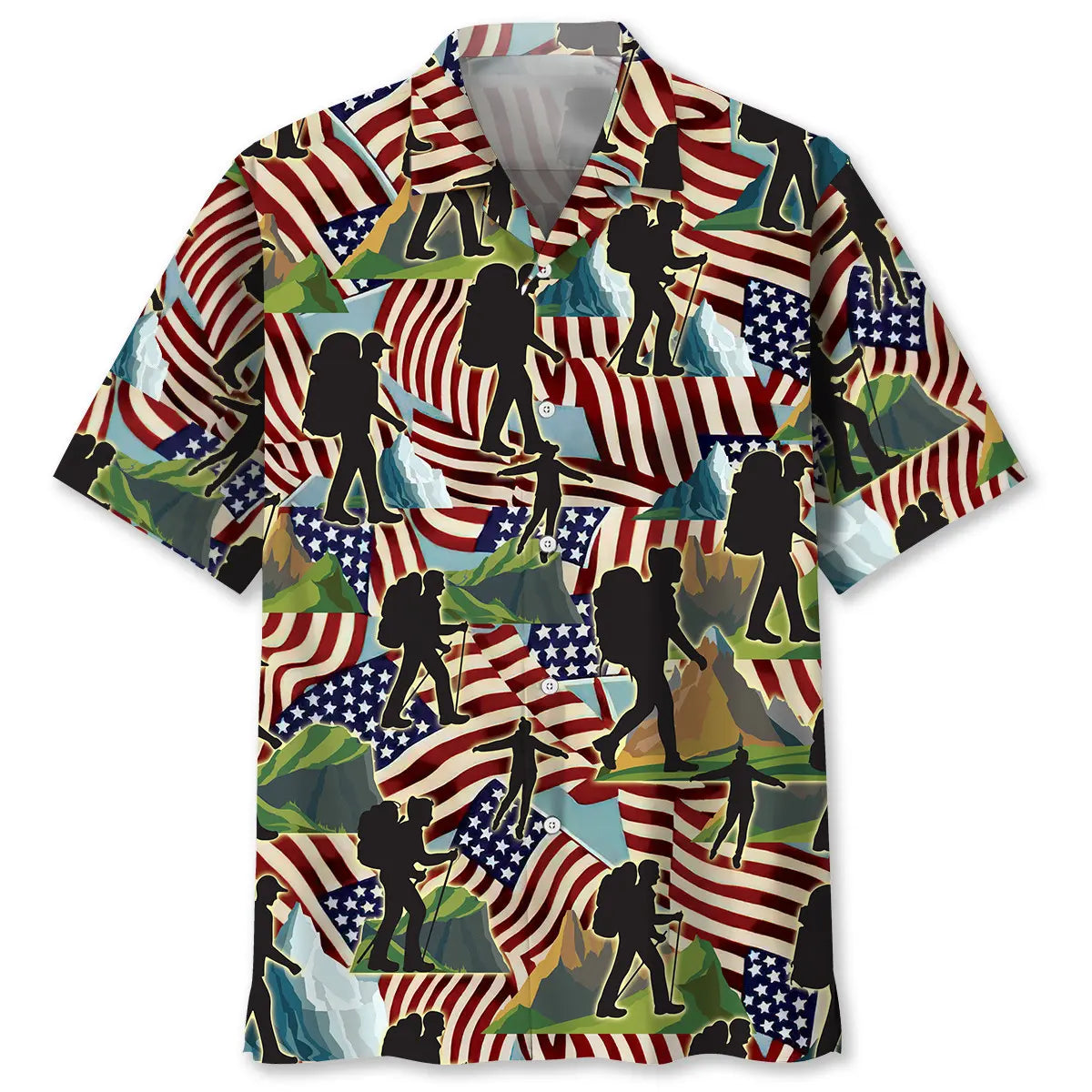 Hawaiian Shirt / Adults / S Hiking Usa Hawaiian Shirt