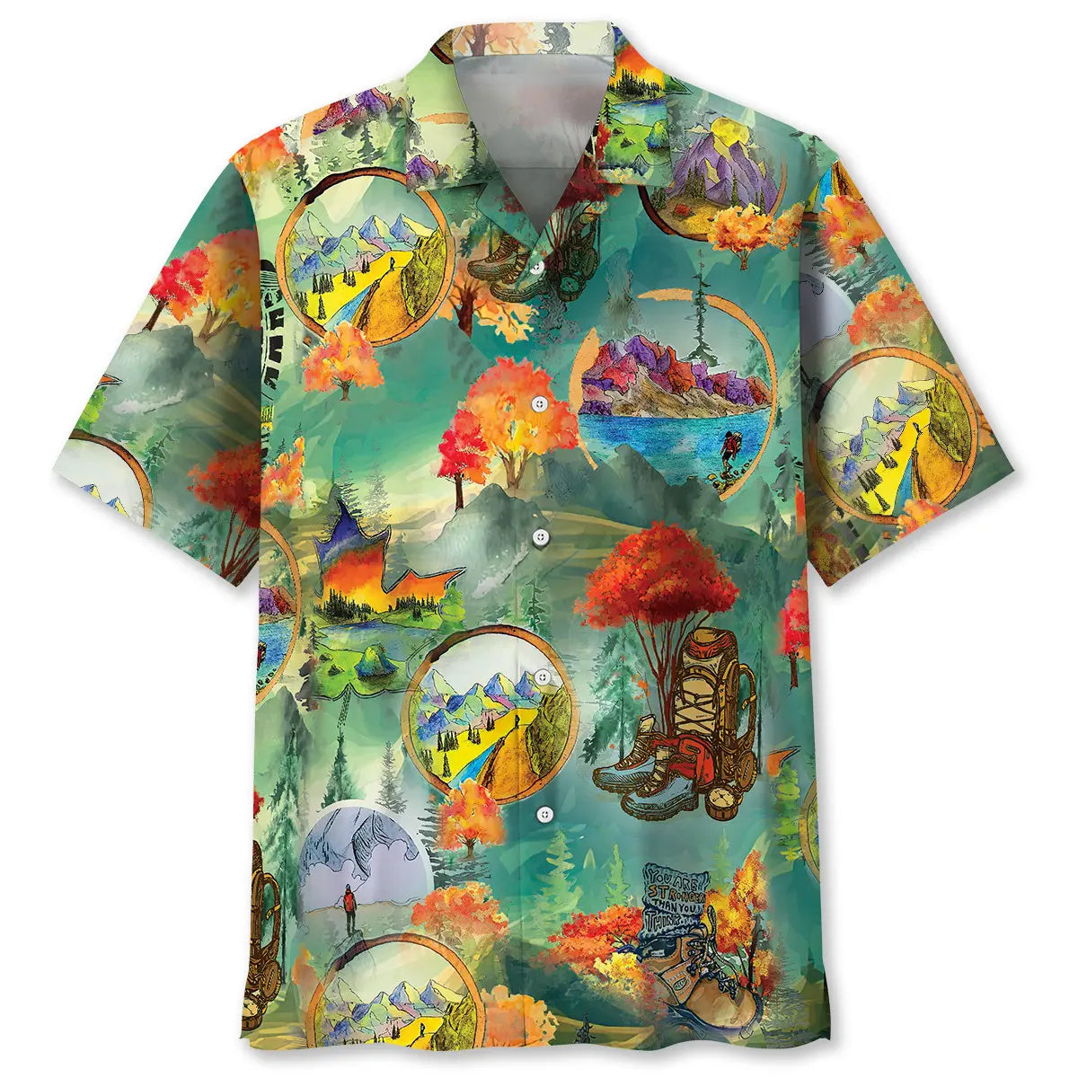 Hawaiian Shirt / Adults / S Hiking Vintage Hawaiian Shirt