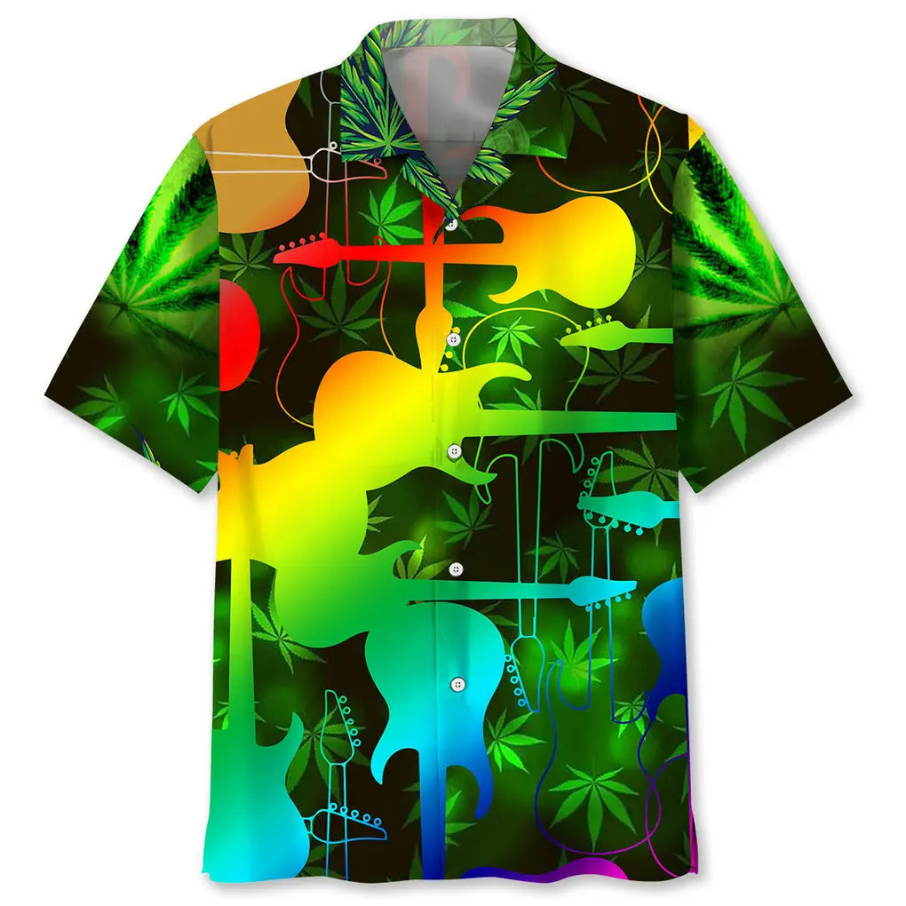 Hawaiian Shirt / Adults / S Hippie Guitar Abstract Hawaiian Shirt