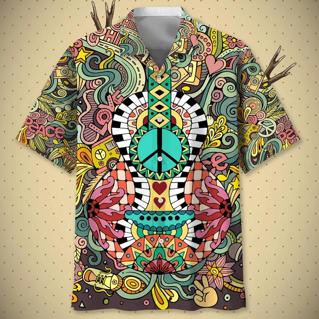 Hippie Guitar Hawaiian Shirt