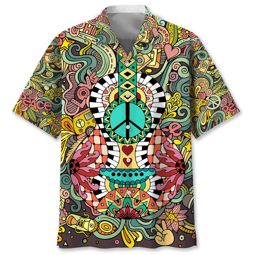 Hawaiian Shirt / Adults / S Hippie Guitar Hawaiian Shirt