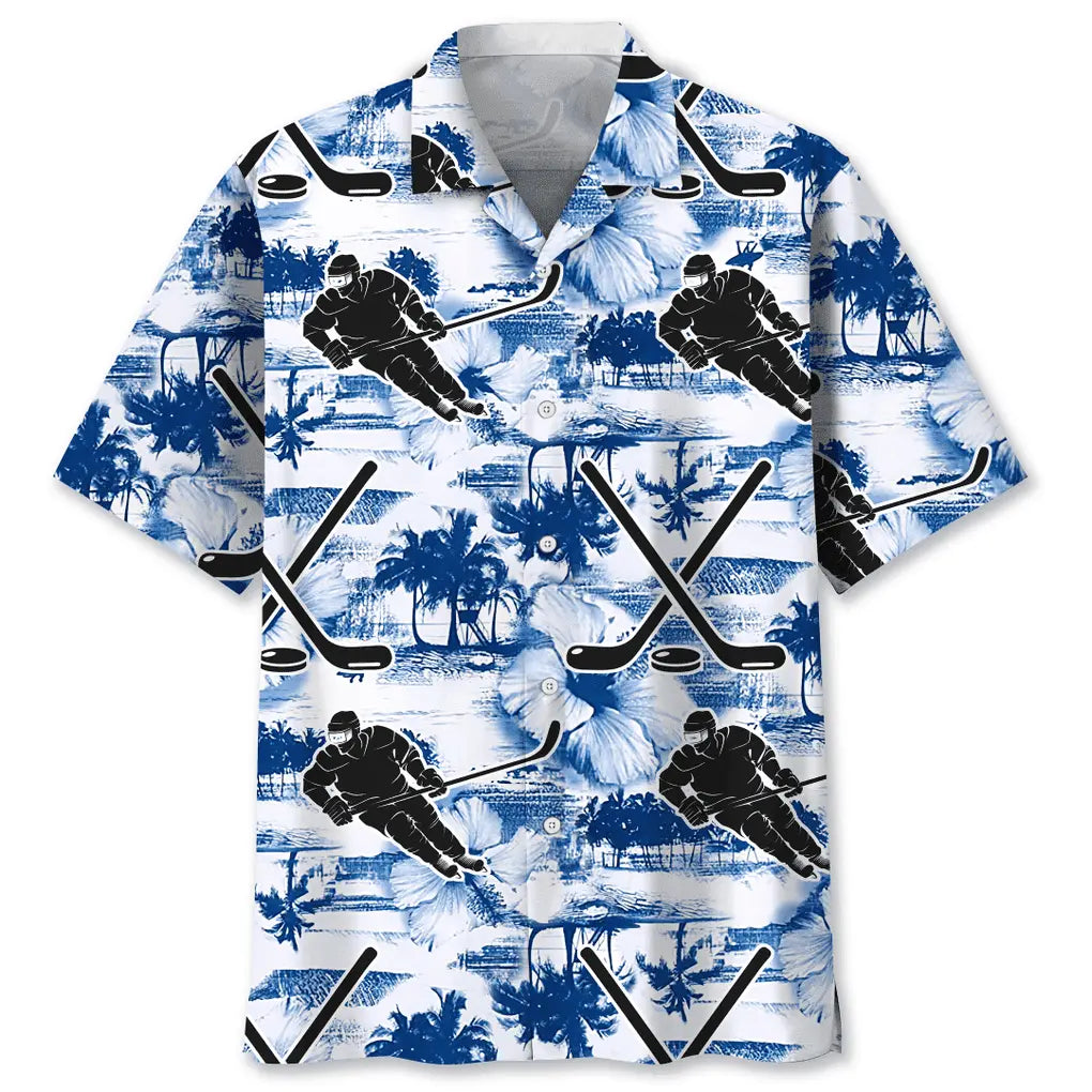 Hawaiian Shirt / Adults / S Hockey Blue Nature Hawaiian Shirt