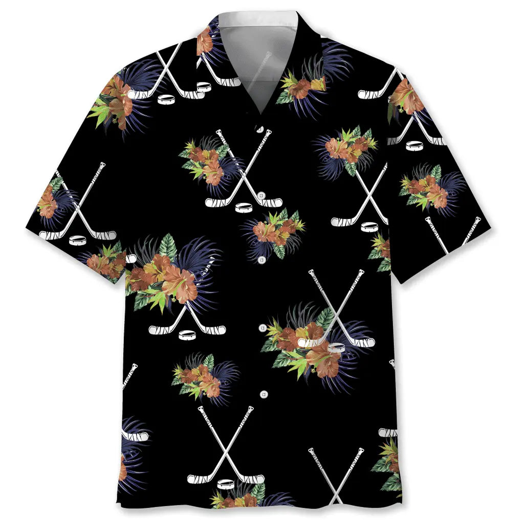 Hawaiian Shirt / Adults / S Hockey Hawaiian Nature Hawaiian Shirt