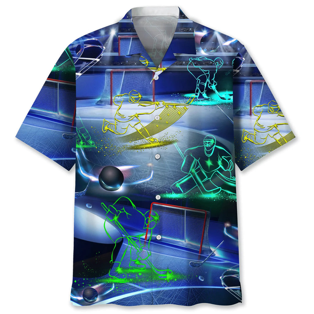Hawaiian Shirt / Adults / S Hockey Neon Hawaiian Shirt