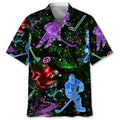 Hawaiian Shirt / Adults / S Hockey Neon Light Hawaiian Shirt