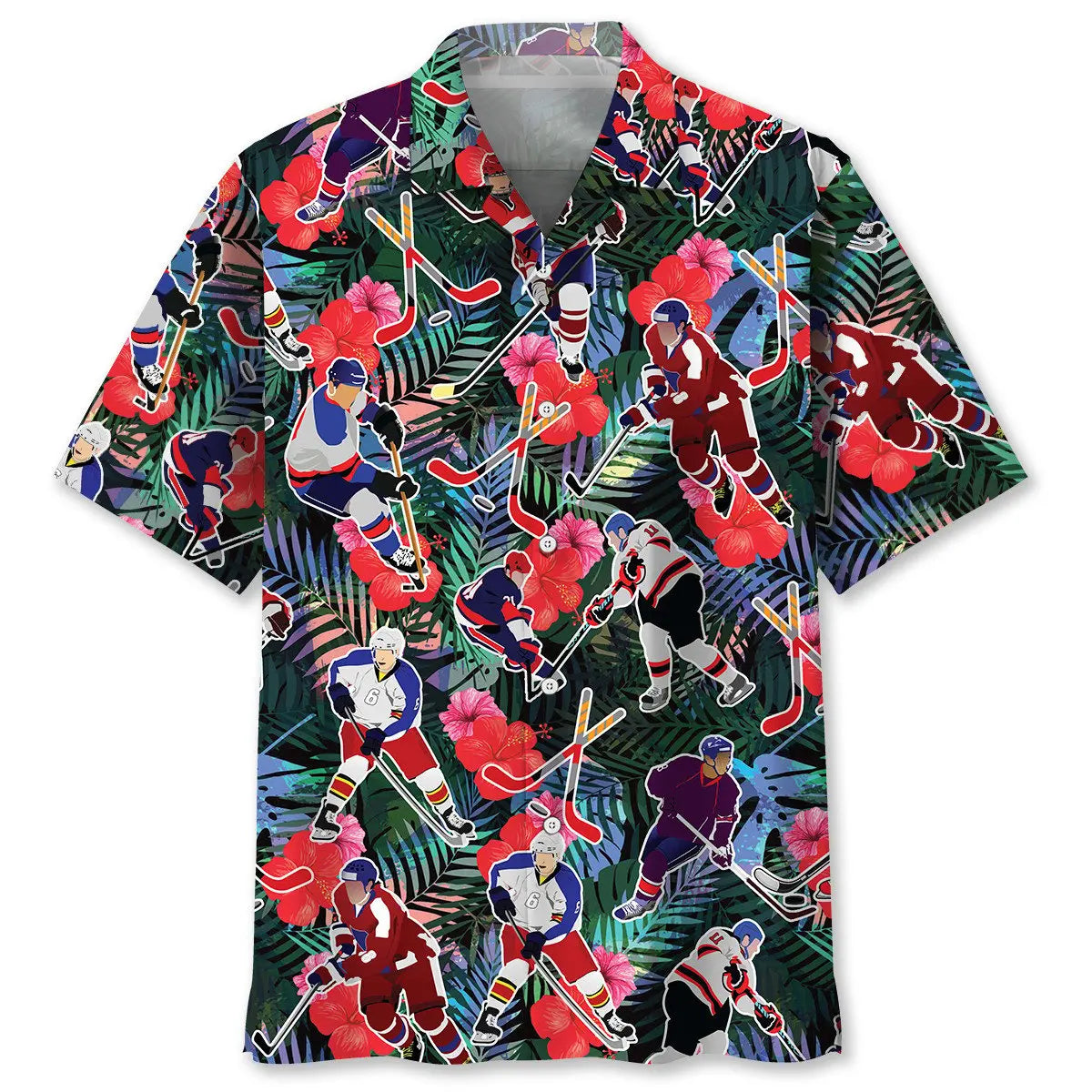 Hawaiian Shirt / Adults / S Hockey Tropical Hawaiian Shirt