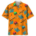 Hawaiian Shirt / Adults / S Hockey Tropical Orange Hawaiian Shirt
